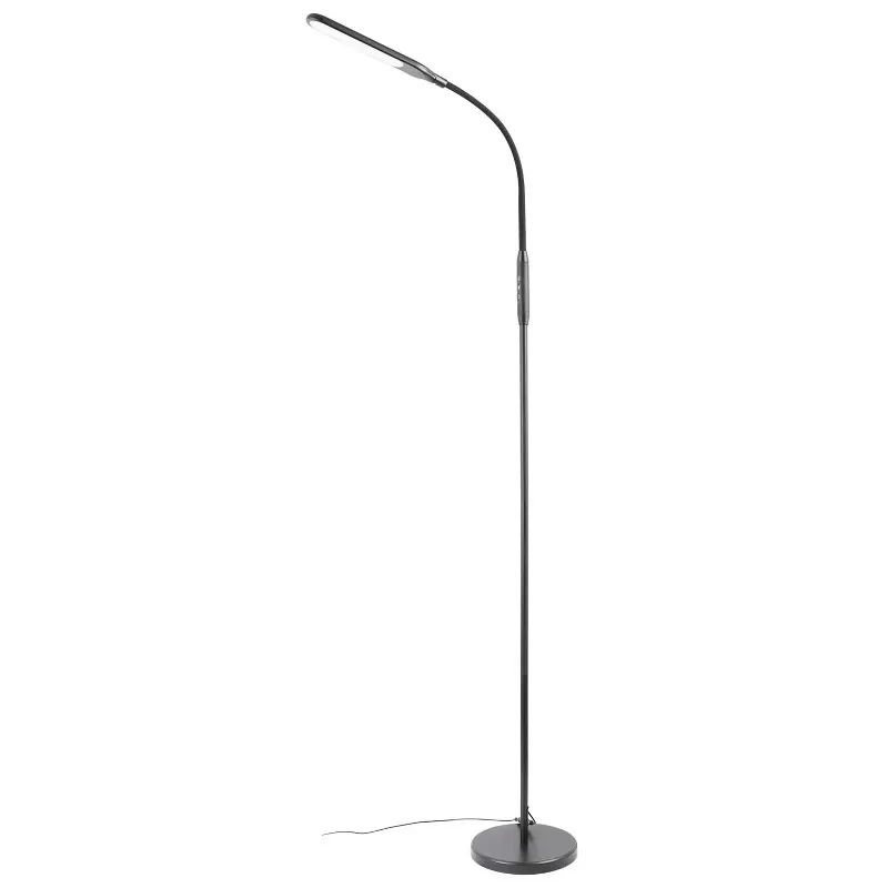 Mainstays 71-inch LED Floor Lamp with Adjustable Brightness and 4 Color Temperatures, Modern Black Lamp for Living Room, B