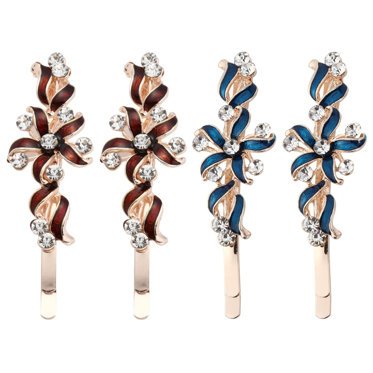 زوجان من مشابك الشعر المصنوعة من سبيكة شجرة فرع، دبابيس شعر أساسية بتصميم زهور رائعة للنساء والفتيات، شعر مزخرف أنيق