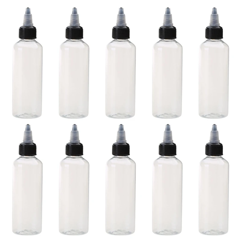 

6Pcs 100ml Squeeze Bottles Oil Dispenser Bottles with Pointed Mouth Lid Storage Containers for Condiments and Sauces