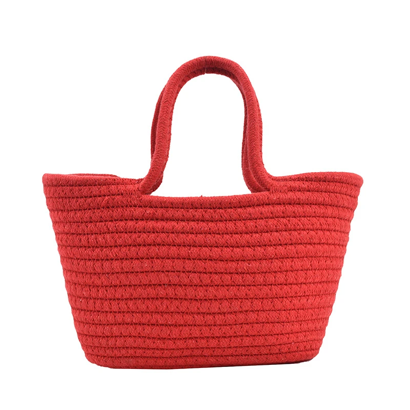 Linen Knitting Solid Simple Top-Handle Bags Casual Open Versatile 2024 Personality High Quality Women\'s Bag Bolsos De Señora