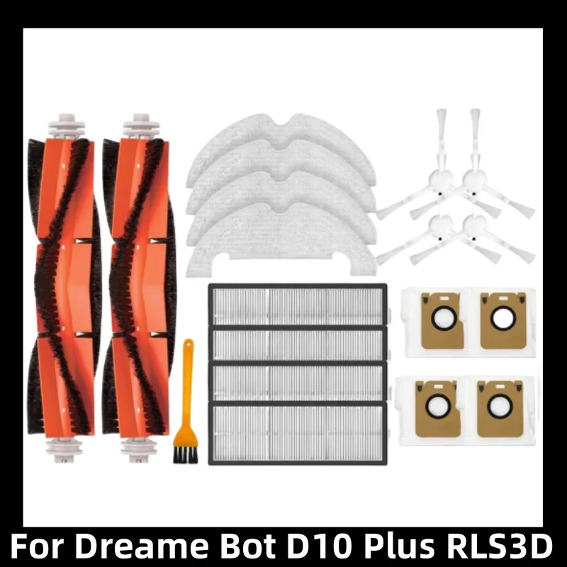 

For Dreame Bot D10 plus RLS3D Robot Vacuum Cleaner Accessories - Hepa Filter Mop Main Side Brush Dust Bag Replacement Parts
