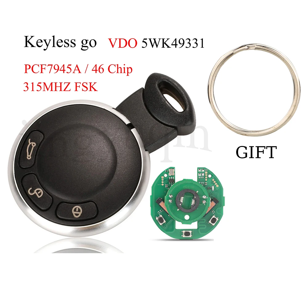 

jingyuqin Remote 315/433/868MHZ ID46Chip Smart Keyless Go Car Key For BMW MINI Cooper Cabrio Clubman Countryman Coupe Paceman