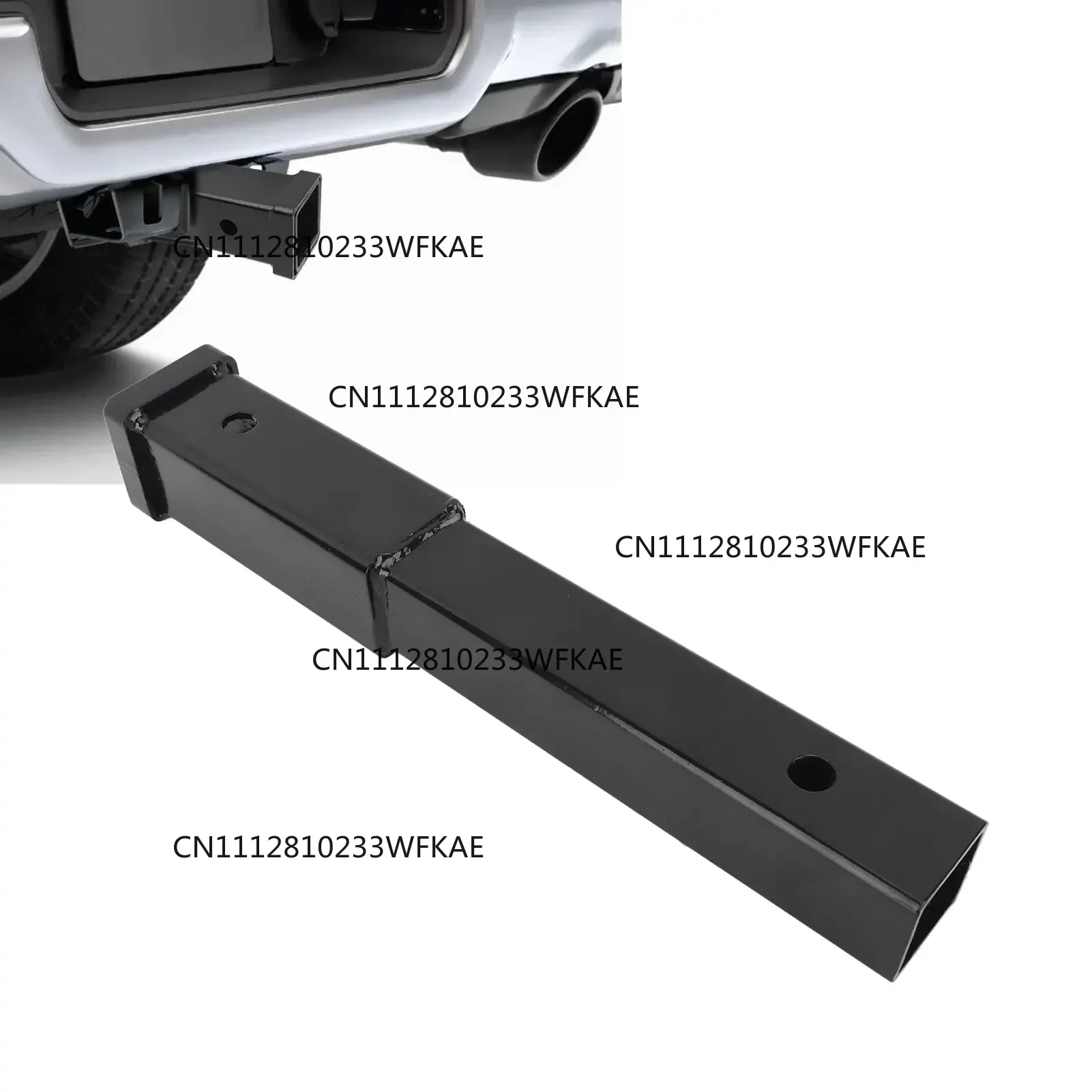 12 Inch Trailer Hitch Receiver Extender Black 5000 Lbs Towing Reliable Hitch Extension For 2 Inch Receiver Tube Tow Bar Shank