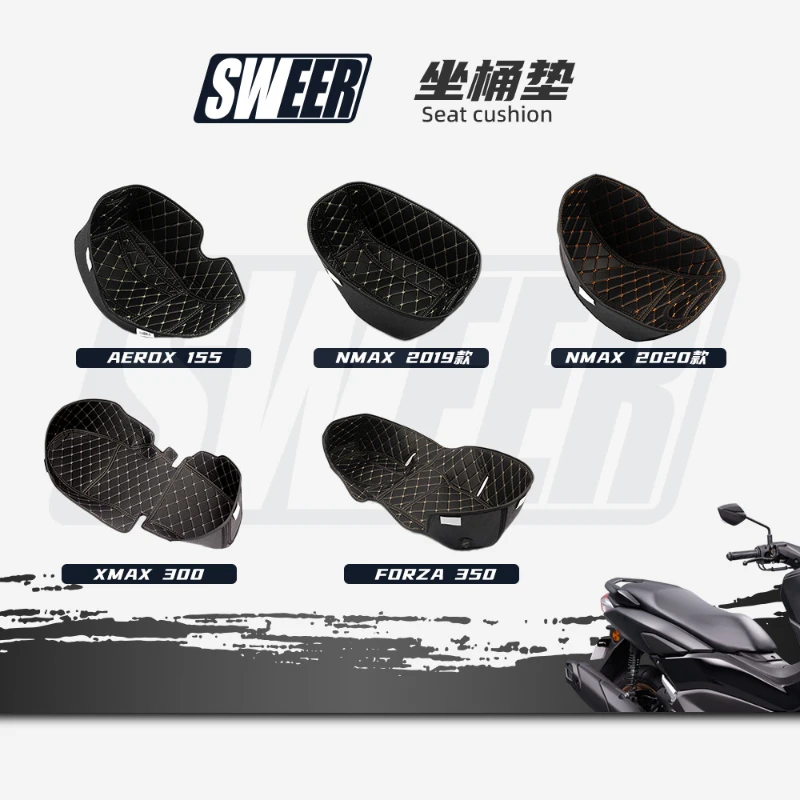 Motorcycle Seat Bucket Liner Suitable for Yamaha Xmax300PU Leather Waterproof and Wear-resistant Full Surround Seat Bucket Cover