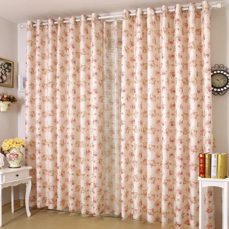 

Korean Garden Countryside New Flower Girl Curtains for Living Dining Room Bedroom Korean Garden Marriage Room in Small Customize