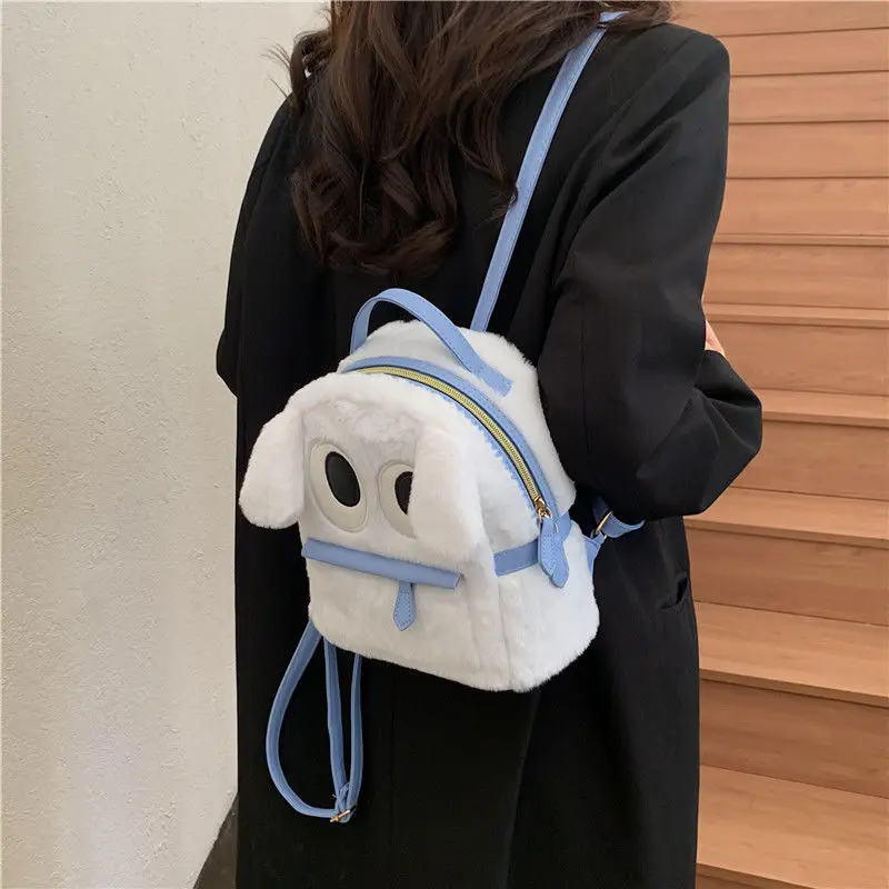حقيبة ظهر يابانية لطيفة على شكل رسوم كرتونية للنساء حقيبة ظهر صغيرة إبداعية ممتعة للسيدات متعددة الاستخدامات بسعة كبيرة من القطيفة Mochilas Mujer 2025