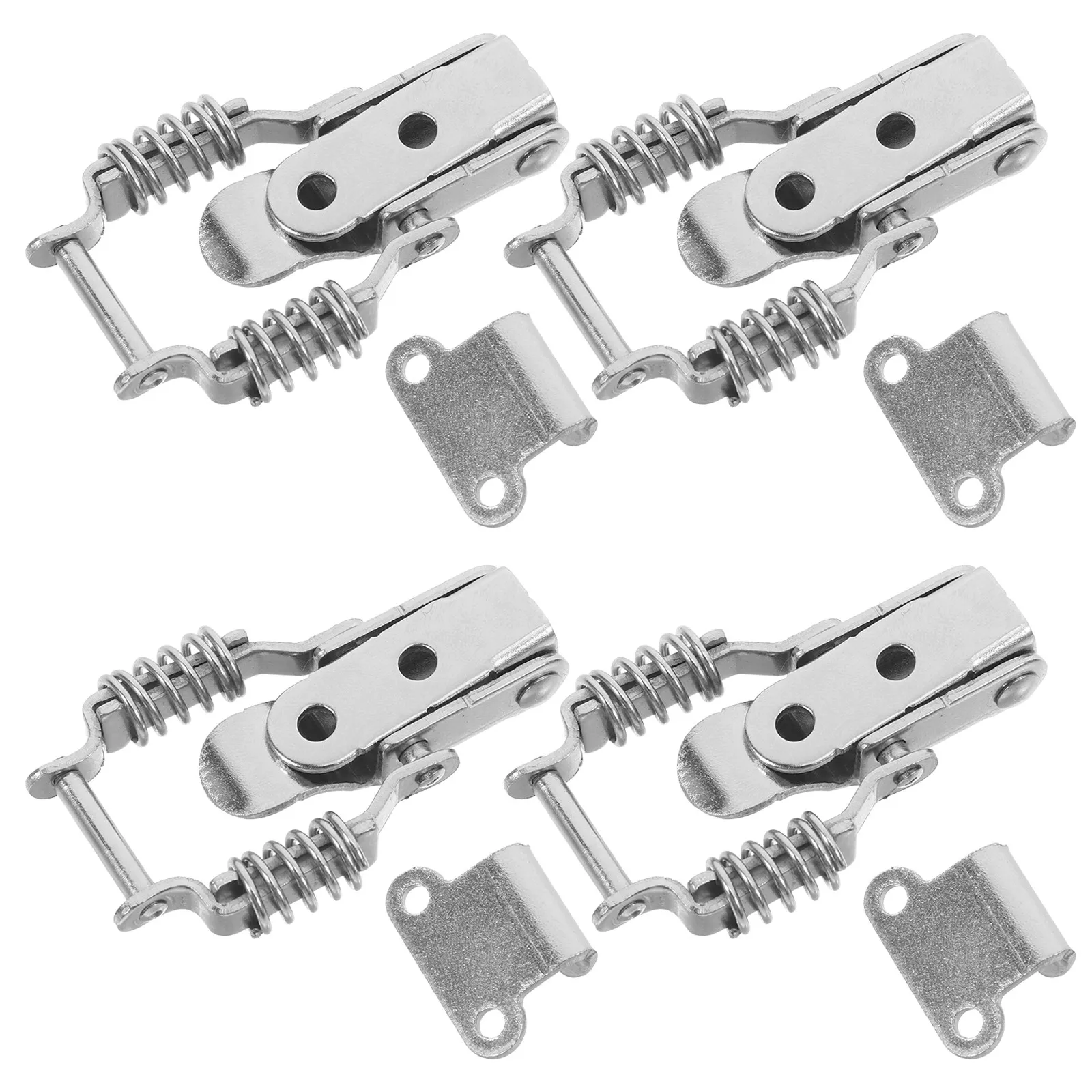 4Pcs Heavy Duty Iron Spring Loaded Toggle Latch Double Spring Shock Absorbing Latch Lock for Toolboxes Industrial Cabinets