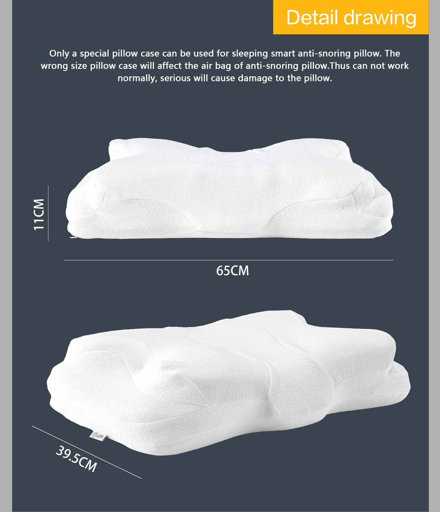 Saien وظيفة كهربائية جديدة مكافحة الشخير جهاز السرير الوسائد رغوة الذاكرة مكافحة الشخير وسادة الرقبة الحد من الضوضاء #5