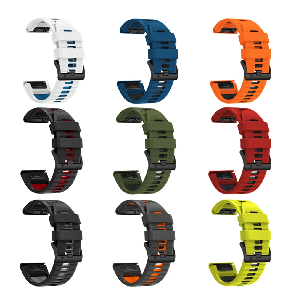 22 26MM Silicone WatchBand For Garmin Fenix 7X 7 6X 6 Pro Fenix 5X 5 Strap WristStrap For Coros VERTIX 2 Quick Release Bracelet