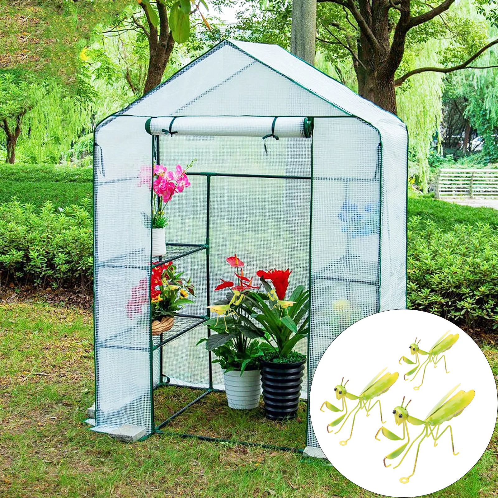 

3Pcs Mantis Shape Wall Decor Iron Garden Ornament for Outdoor Indoor Decoration Metal Art Hanging Craft Home Patio Lawn