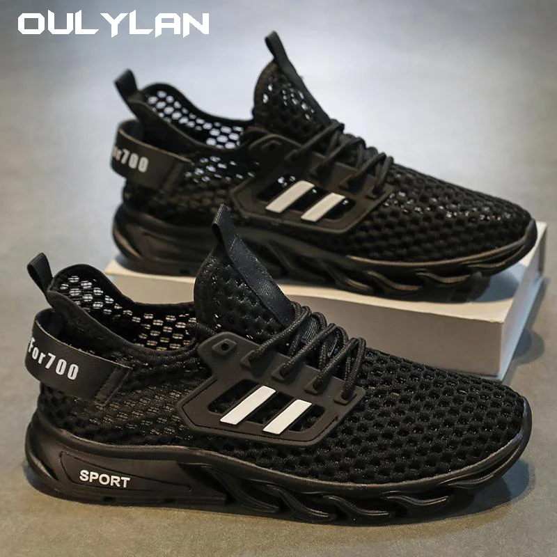 Oulylan Men Sneakers Hollow Mesh Breathable Soft Sole Sports Shoes Casual Lightweight Non-slip Walking Running Shoes for Men