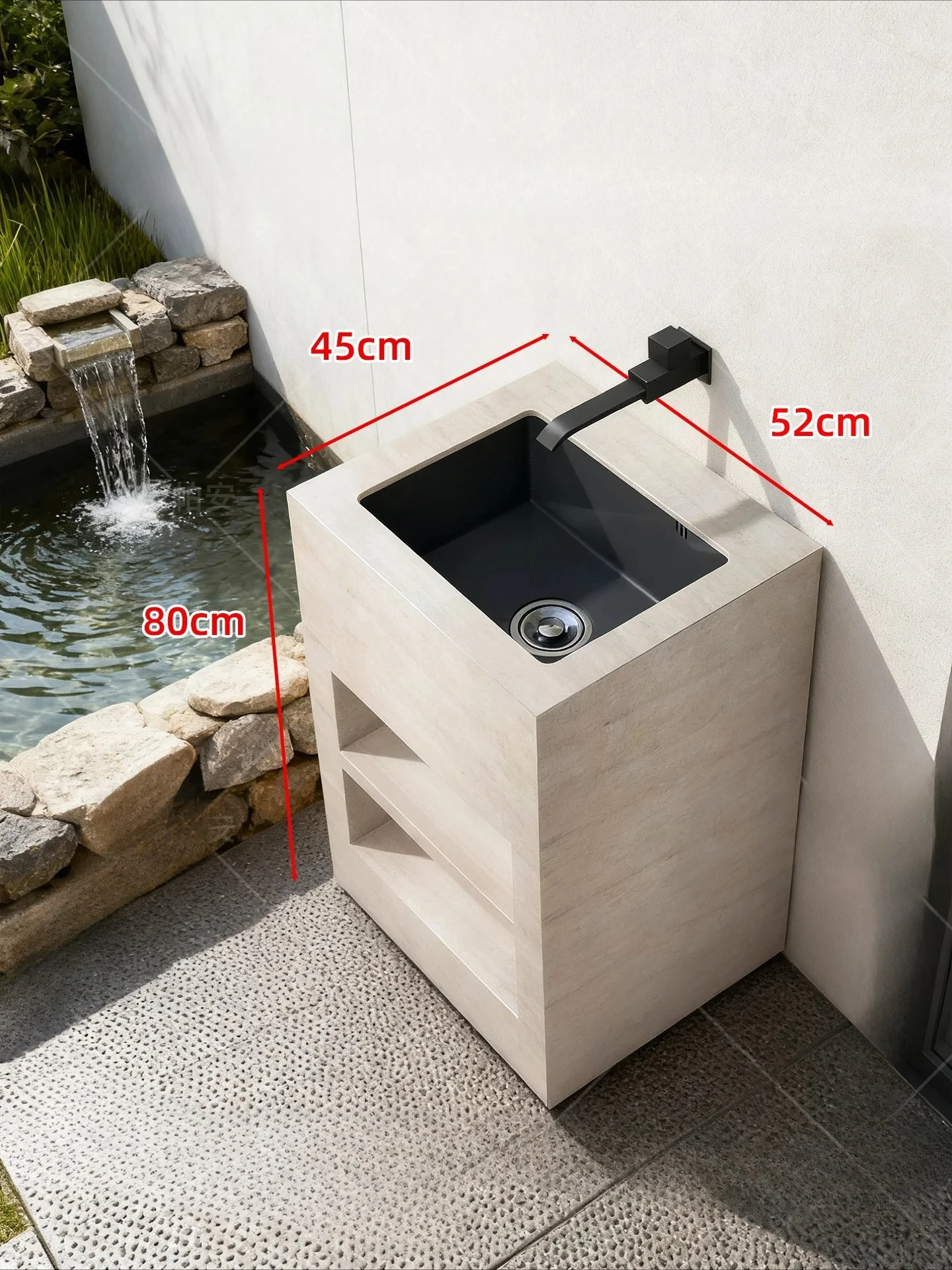 Pillar rock household board outdoor floor type wash basin garden wash basin outdoor balcony wash basin