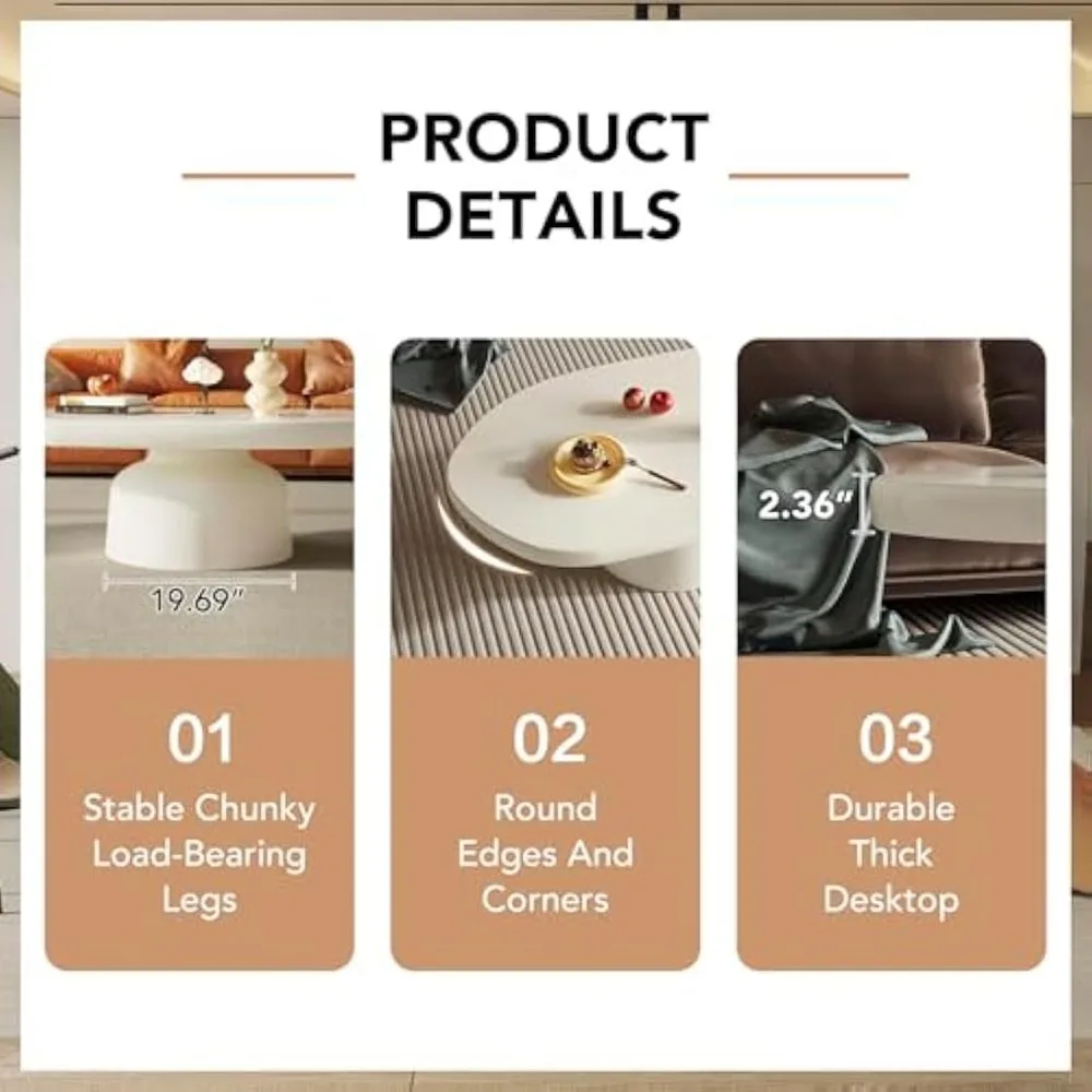 매끄러운 표면과 둥근 모서리를 갖춘 우아한 타원형 커피 테이블로 실용적이고 유지 관리가 용이하도록 디자인되었습니다.