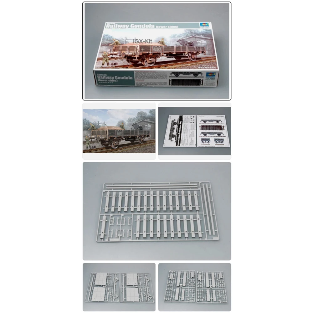 

Trumpeter 01518 1/35 Scale German Railway Gondola Lower Sides Rail Car Toy Gift Plastic Assembly Building Model Kit