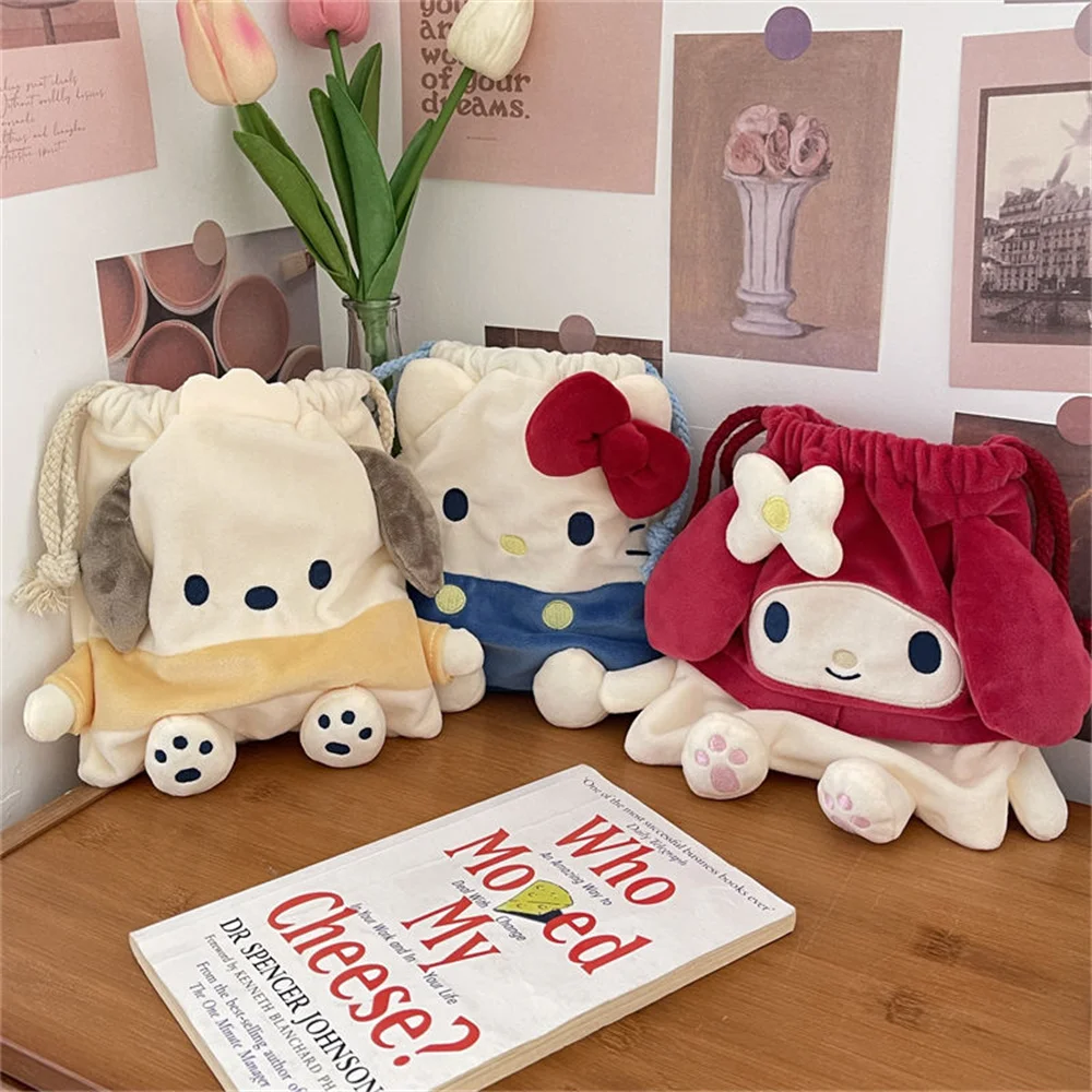 

Sanrio Wall Hanging Bag Hello Kitty My Melody Pochacco Storage Organizer Drawstring Bags Foldable Storage Bags Girls Gifts