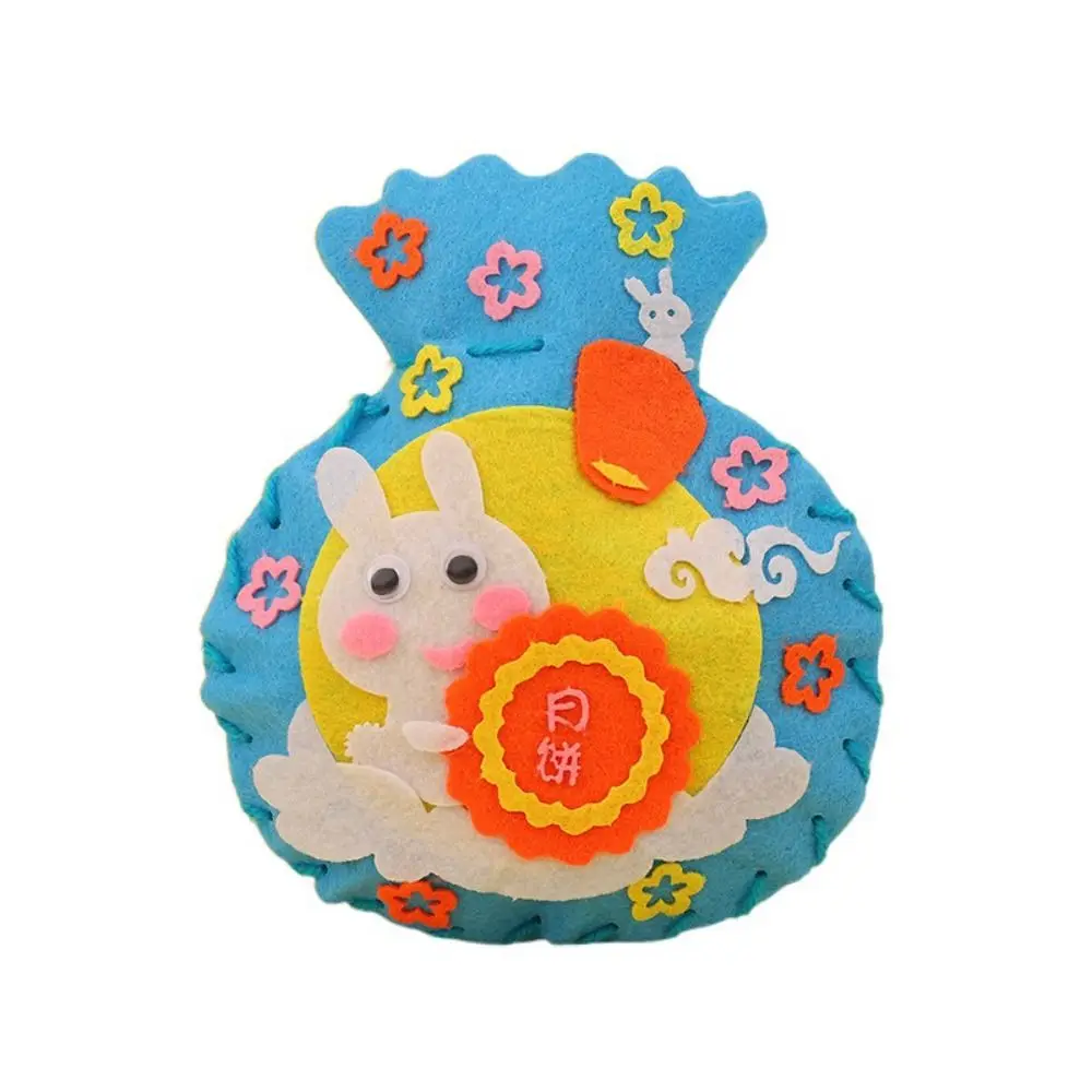 Non-woven Fabric DIY Mid-Autumn Drawstring Bag Rabbit Lantern Kids Montessori Arts Toy Cartoon Soft Handmade Mid-Autumn Toy