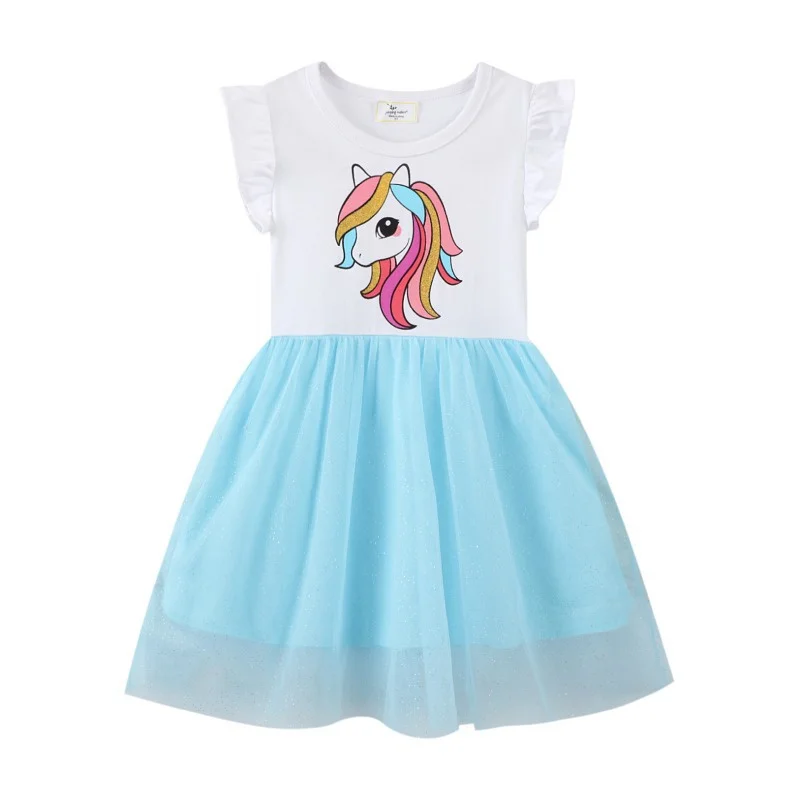 

Jumping Meters 2-7T Unicorn Girls Princess Dresses Summer Baby Clothes Party Birthday Clothing Toddler Kids Frocks Dresses