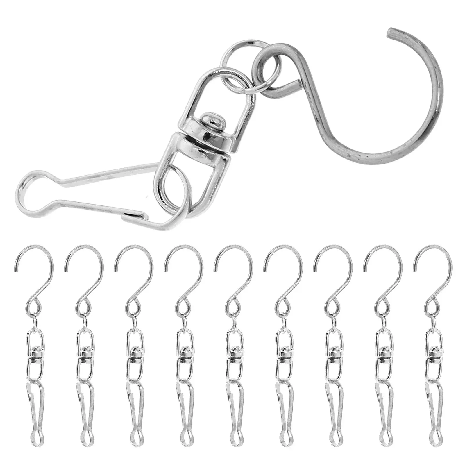 10Pcs Wind Chime Hooks Heavy Duty Rotating Swivel Outdoor Hanging Hooks for Wind Spinners Crystal Pendants Dream Catchers