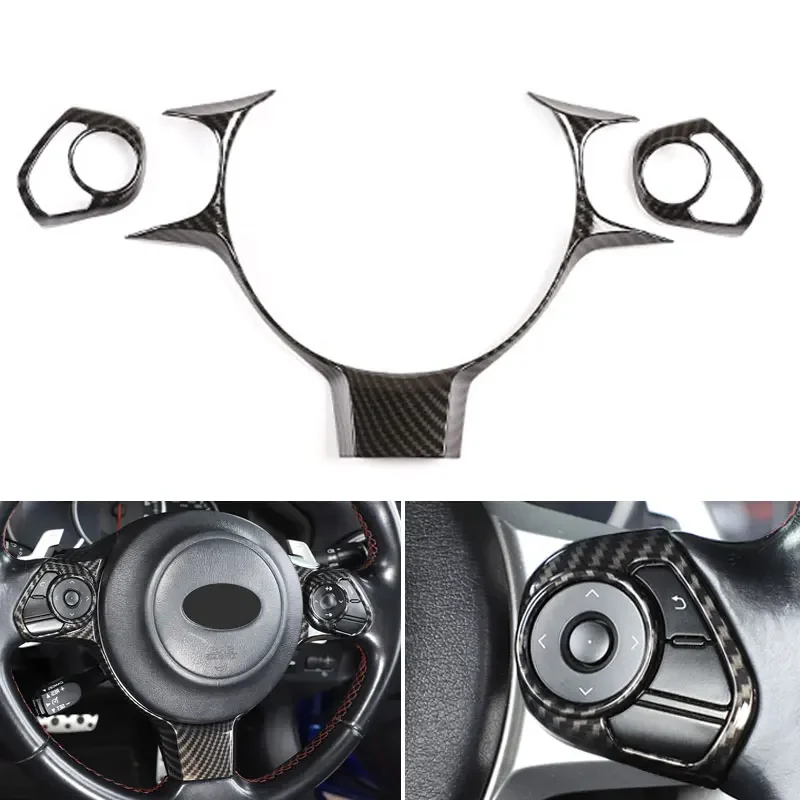 

Car Styling Carbon Fiber Texture Steering Wheel Cover Trim For Toyota 86 Subaru BRZ 2017 2018 2019 2020 2021