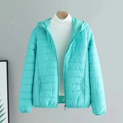 Women Jacket Autumn Winter Parkas 2024 New Female light Thin Down Cotton Coat Ladies Casual Hooded Short Warm Basic Overcoat