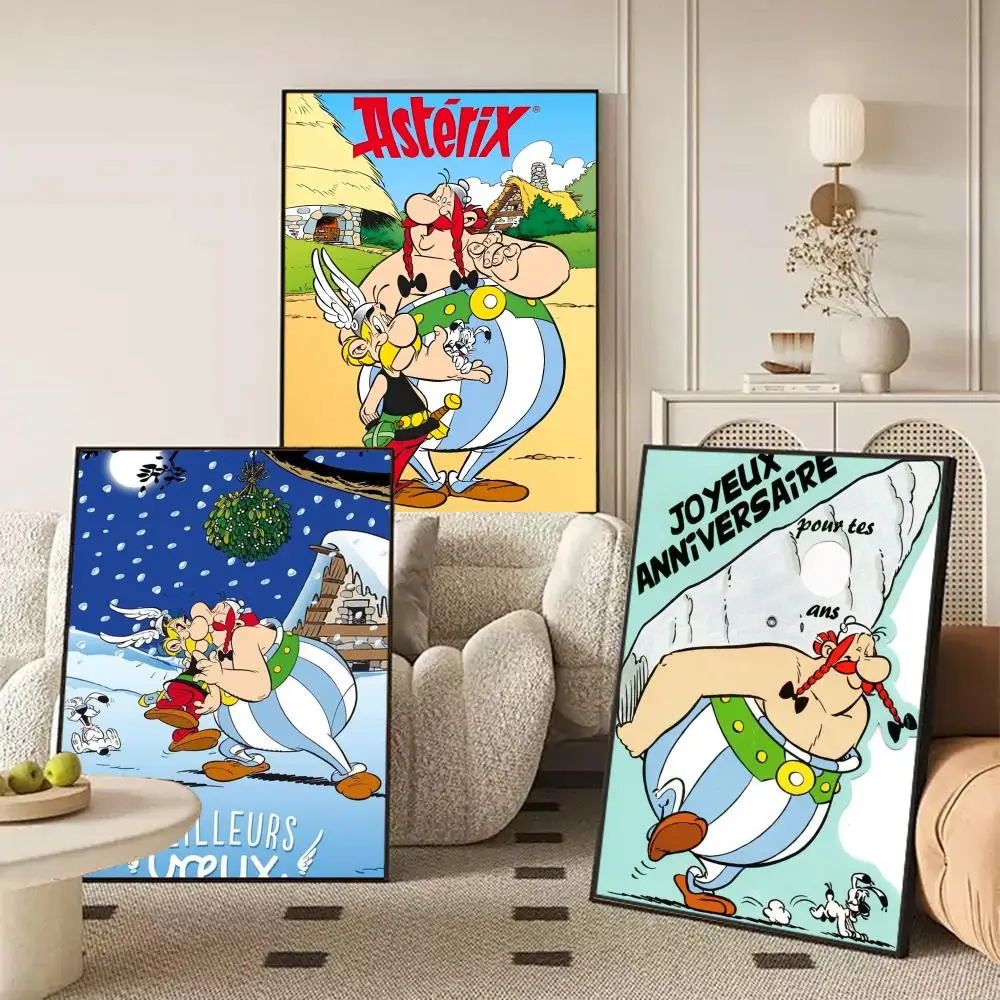 ملصق كلاسيكي على شكل رسوم متحركة A-Asterix ملصق مثالي ذاتي اللصق مصمم لمساحات تناول الطعام في المكاتب المنزلية