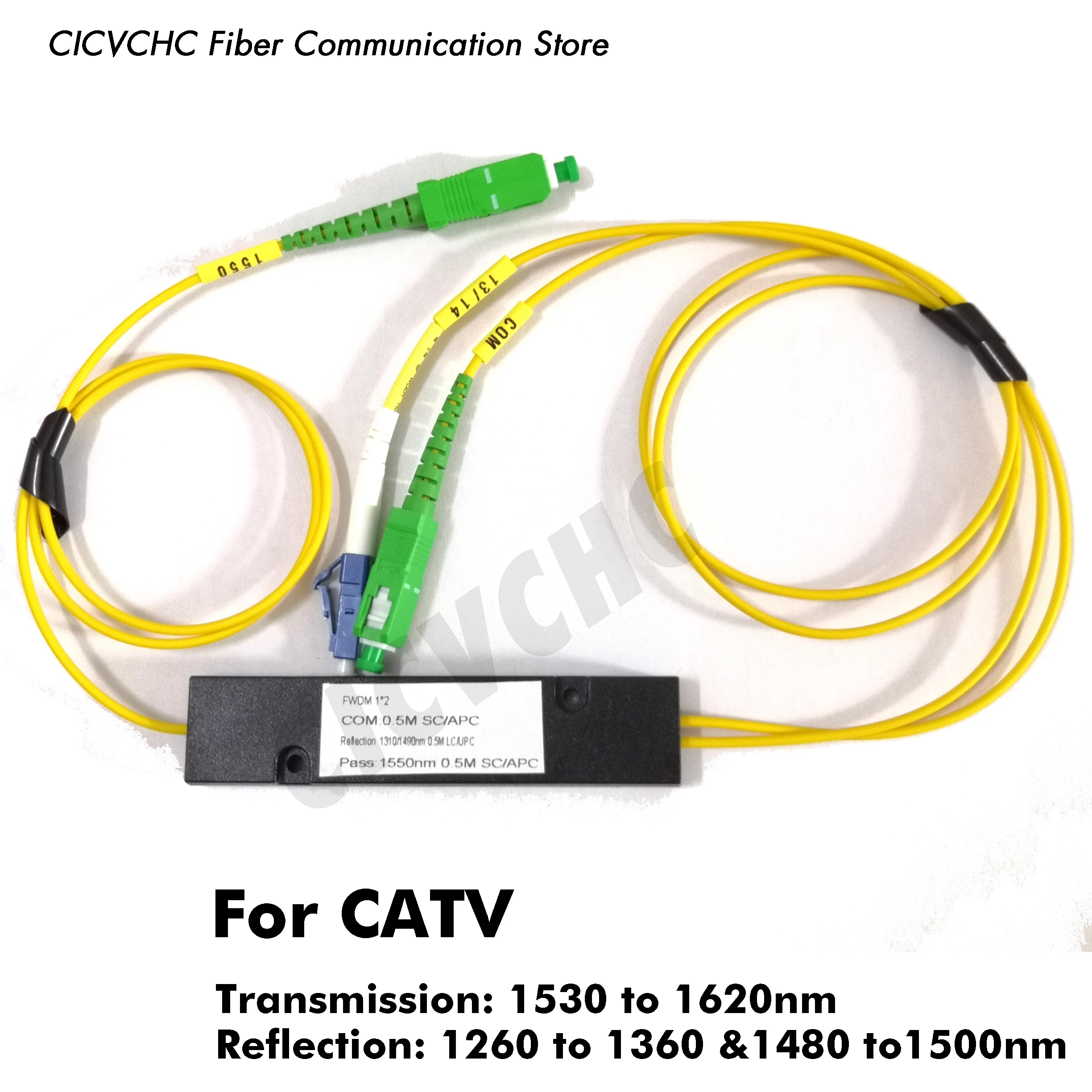 CATV FWDM5/34- T1530~1620/R1260~1360&1480~1500 -ABS-G657A-0.5m with LC and SC Passive Device 1pcs/pack