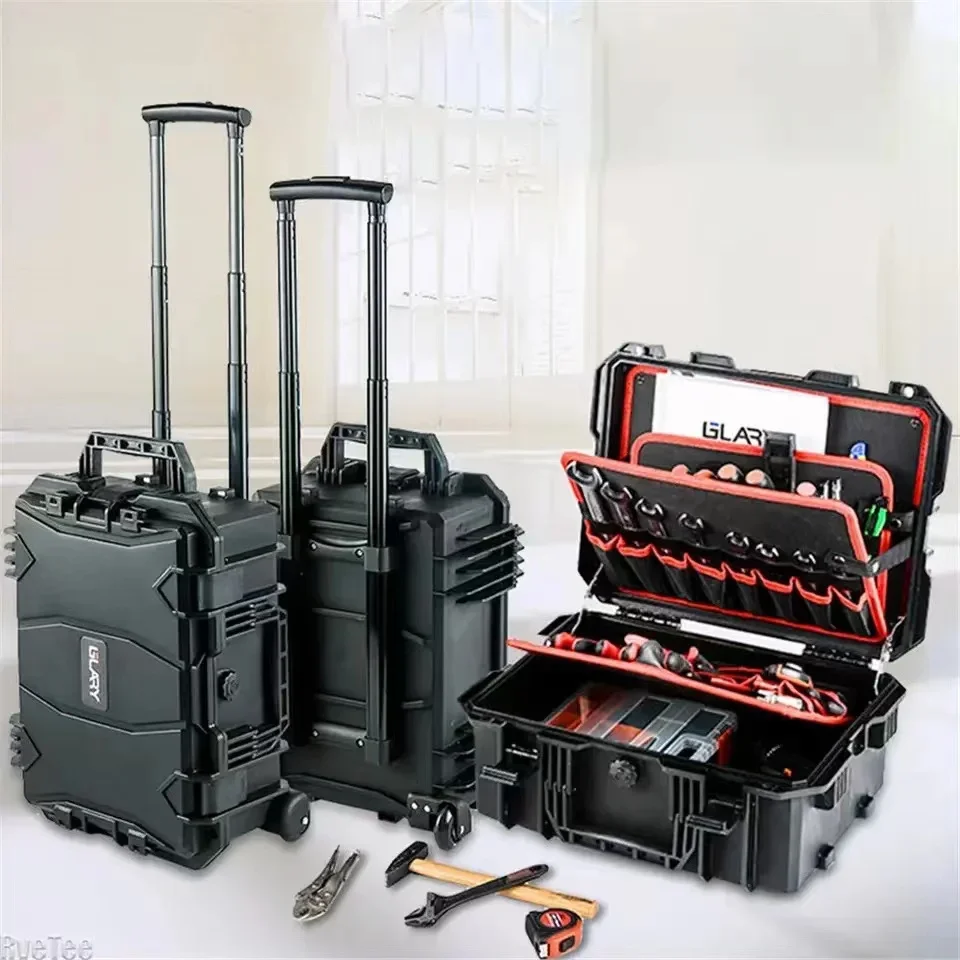 Handheld Plastic Hardware Electric Pull Rod Toolbox Waterproof and Dustproof Tool Box Organizer Box Kitchen Complete Hand Tools