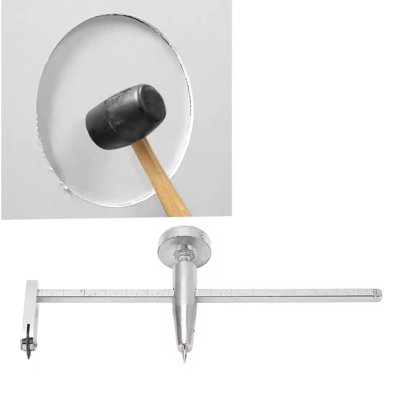 Precision Drywall Circle Cutter Adjustable Plasterboard Punch Tool with Scale for Ceiling Lamp Fitting