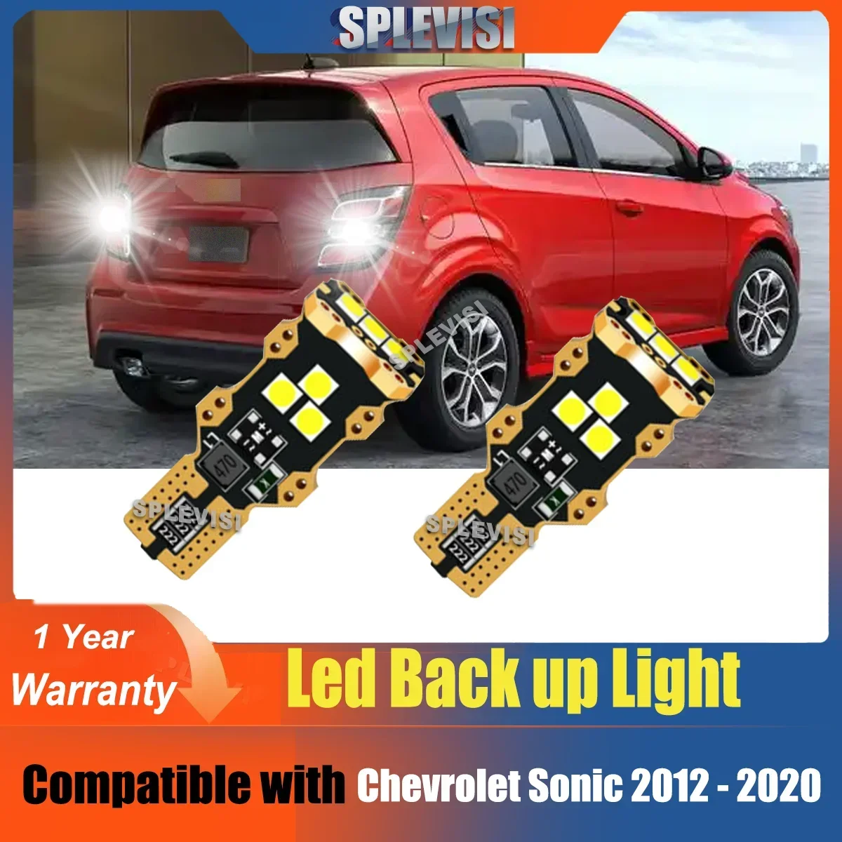 2x LED Reversing Lights Back Up White Bulbs Upgrade 6000K For Chevrolet Sonic 2012 2013 2014 2015 2016 2017 2018 2019 2020 Car