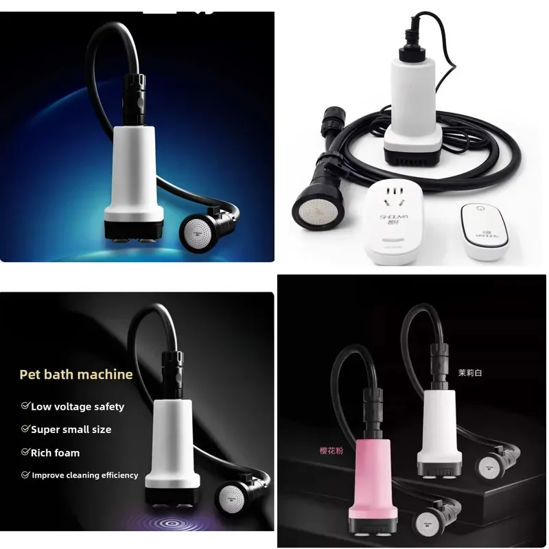 Automatic Pet Bathing Machine Bubble Spa for Dogs Cats Portable Home Grooming Device Gentle Cleaning Shower Tool for Puppies