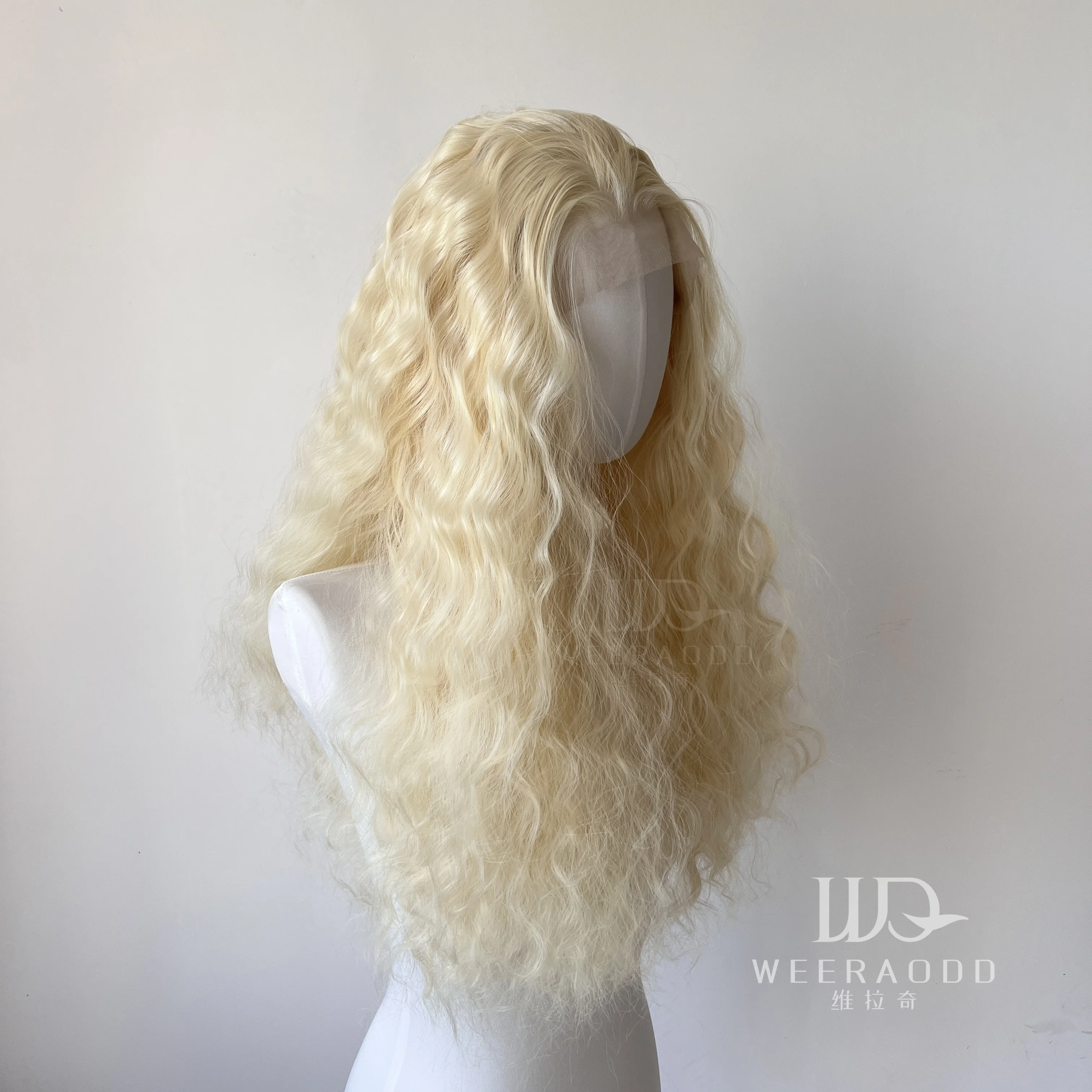 شعر مستعار أشقر فاتح الدانتيل الجبهة الباروكات للنساء مجعد 26 بوصة 13*4 HD الدانتيل الباروكات ارتفاع درجة الحرارة الألياف الاصطناعية الدانتيل الباروكة