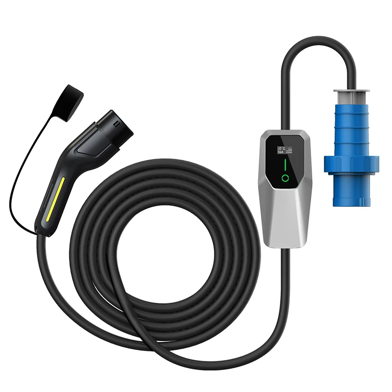 

Wholesale Electric Car 16A 32A 3.5Kw 7Kw Ev Charging Station Portable Ev Charger With Screen Adjustable
