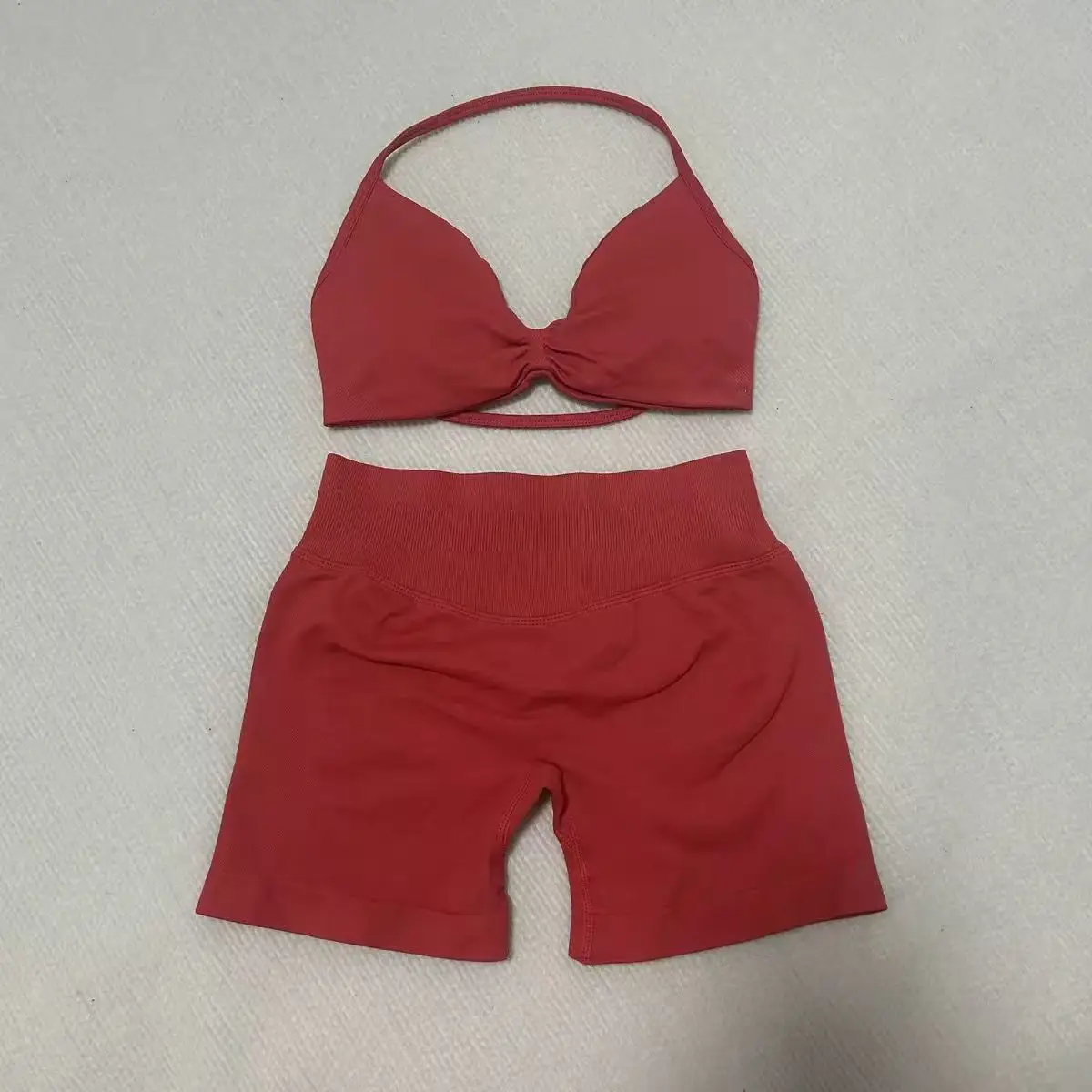 2-delige D-F logo bh-short set naadloze yoga top fitness set dames beauty back exercise running sport set fiets outdoor set