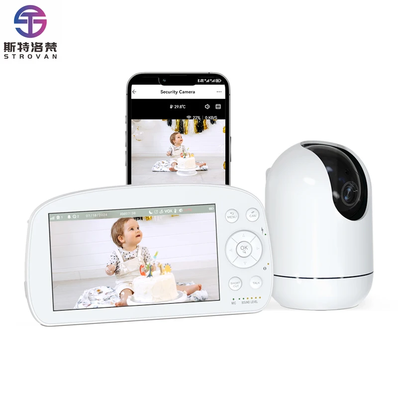 

Baby 5.5-Inch Digital Display 1080p Resolution Two-Way Audio Night Vision Dual View App Baby Camera