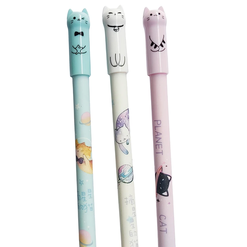 6 قطعة هدية المعلم الطالب 0.5 مللي متر لطيف القط الذيل قابل للمسح هلام مجموعة أقلام الأزرق ماجيك الملء مدرسة مكتب Kawaii الكتابة القرطاسية