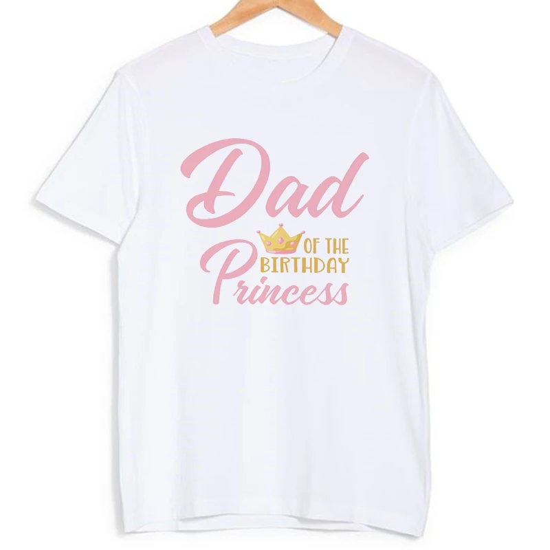 1st Birthday Princess Family Matching Clothes Birthday Girls Party Father Son Mother and Daughter Shirts Crown Print Tops Gifts