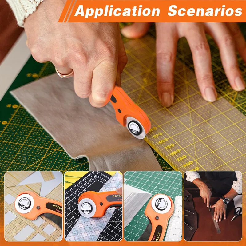 Fabric Rotary Cutter 45mm Blade Card Paper Sewing Quilting Fabric Cutting Tailor Scissors Tool Dress Clothes Making DIY Tool view 5