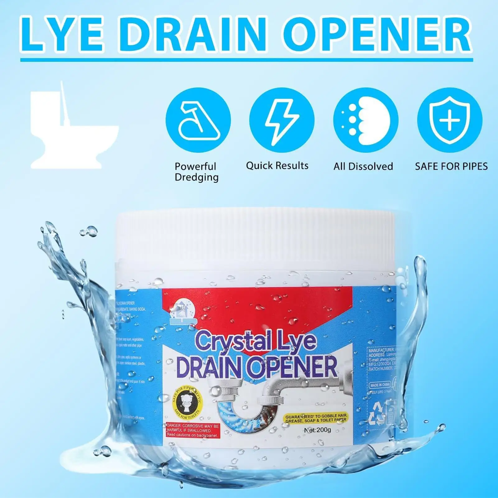 Special Pipe Dredging Agent Powerful Dredging Effective Cleaning Removal Of Odors And Blockages Suitable For Kitchen Sewers view 2