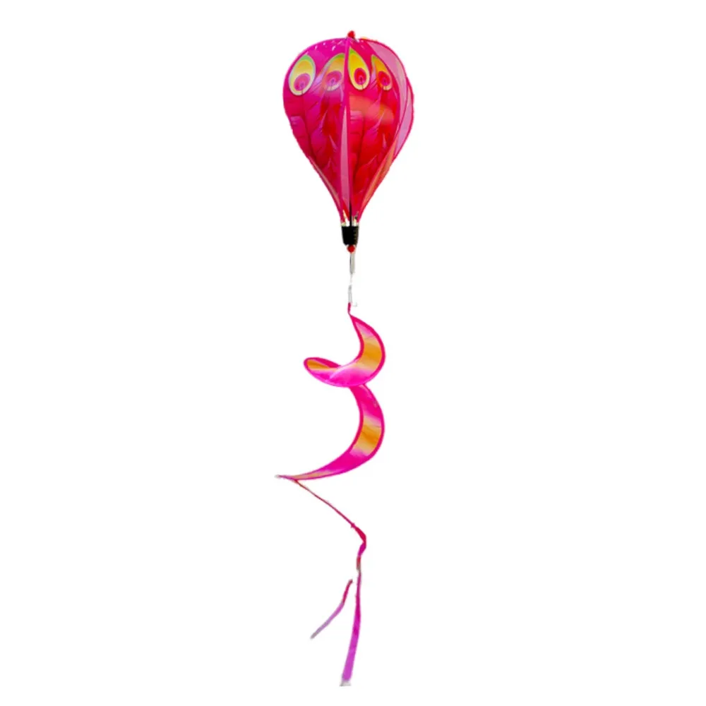 Giant Size Hot Air Balloon Rainbow Colors Plastic Material Rainbow Decoration Color-changing Film Striped Tie Dye Wind Spinner