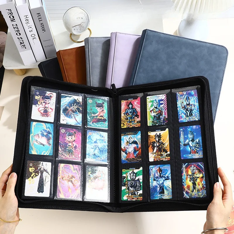 classeur-a4-en-cuir-pu-avec-fermeture-eclair-9-pochettes-360-cartes-chargement-lateral-album-sans-acide-et-sans-pvc-pour-cartes-a-collectionner-pokemon-yu-gi-oh-kpop