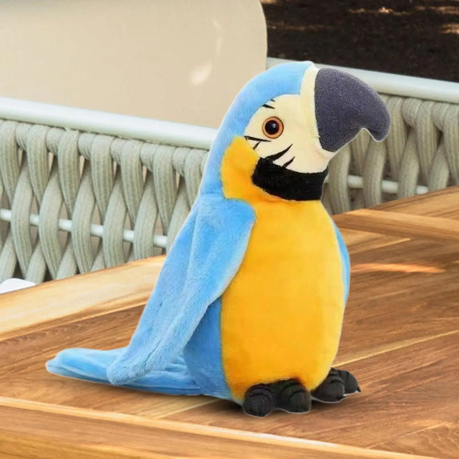 

Toy Bird Chirping Parrot With Flapping Wings And Music Electronic Realistic Plush Animal For Kids Pets Party Play Desk