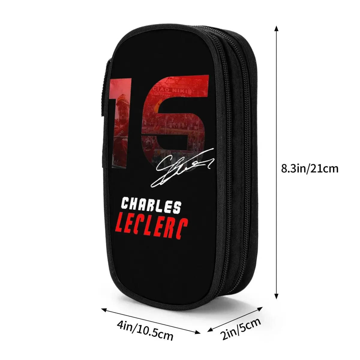 Charles Leclerc 16 Racing Car Pencil Case Pen Bags Student Large Storage School Supplies Cosmetic Pencilcases view 6