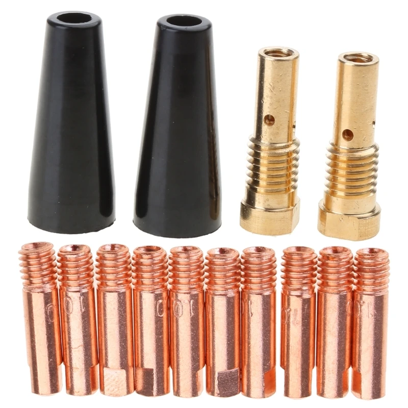 

14AK Flux Cores Gasless Nozzle Tip Kit MIG Welding Contact Tip 0.8mm 0.030'' 6/10/12mm Tip Holder Diffuser Welding Torch