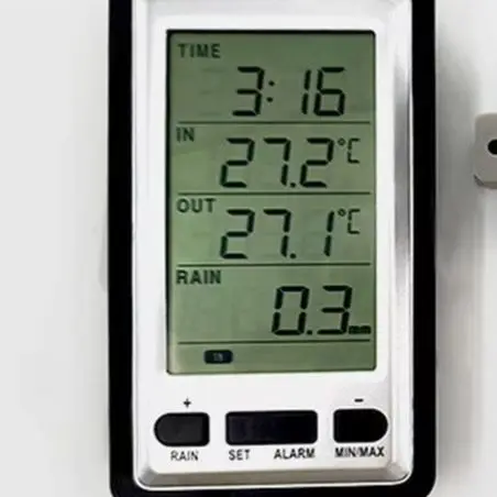 Digital Wireless Rain Gauge Weather Station With RCC Transmission Indoor Outdoor Temperature Monitor And Rainfall Data Meter