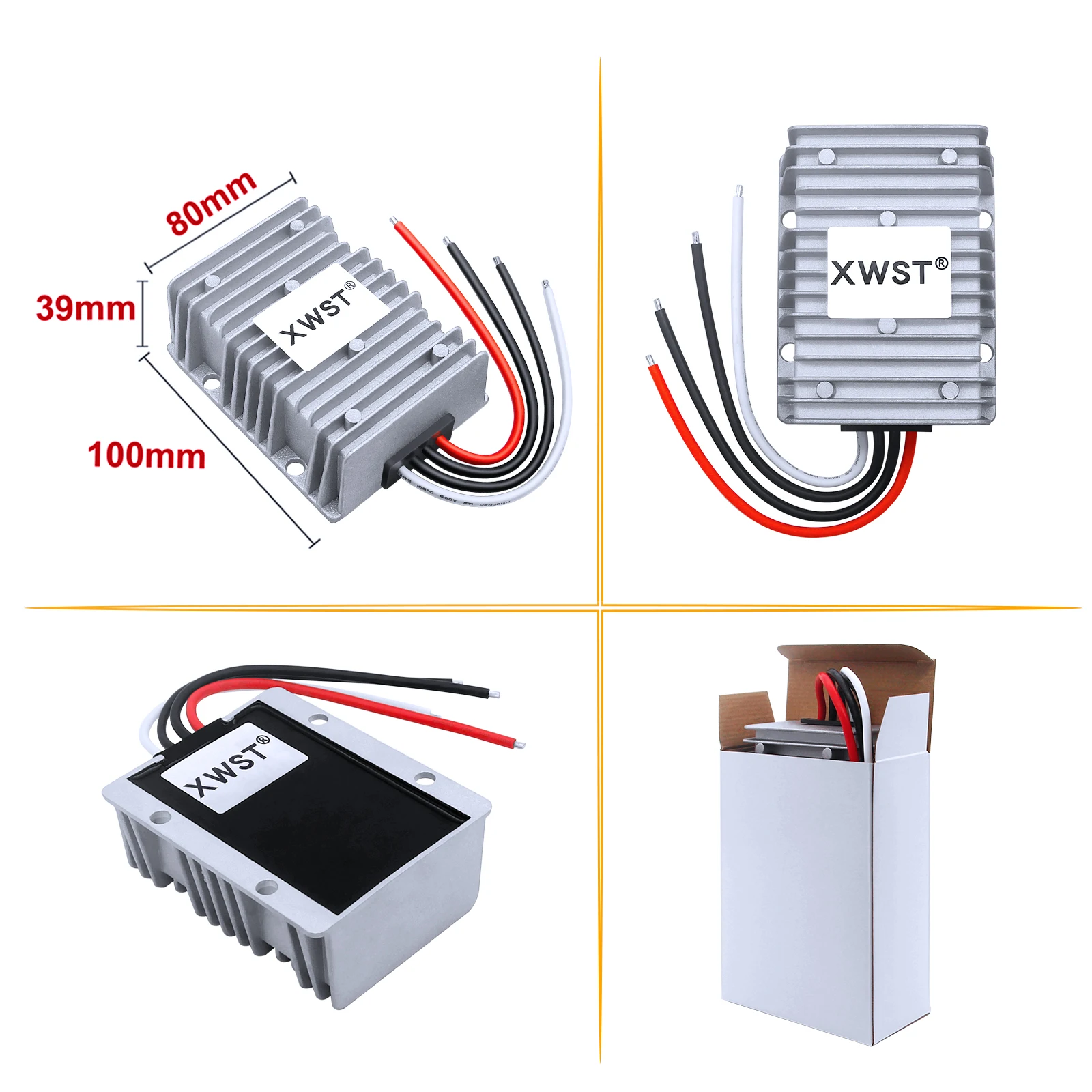 XWST DC DC Constant Current Battery Charger 9-35V 12V 24V to 12.6V 14.5V 5A 8A 12A 15A 22A Lithium Lead-acid with Waterproof