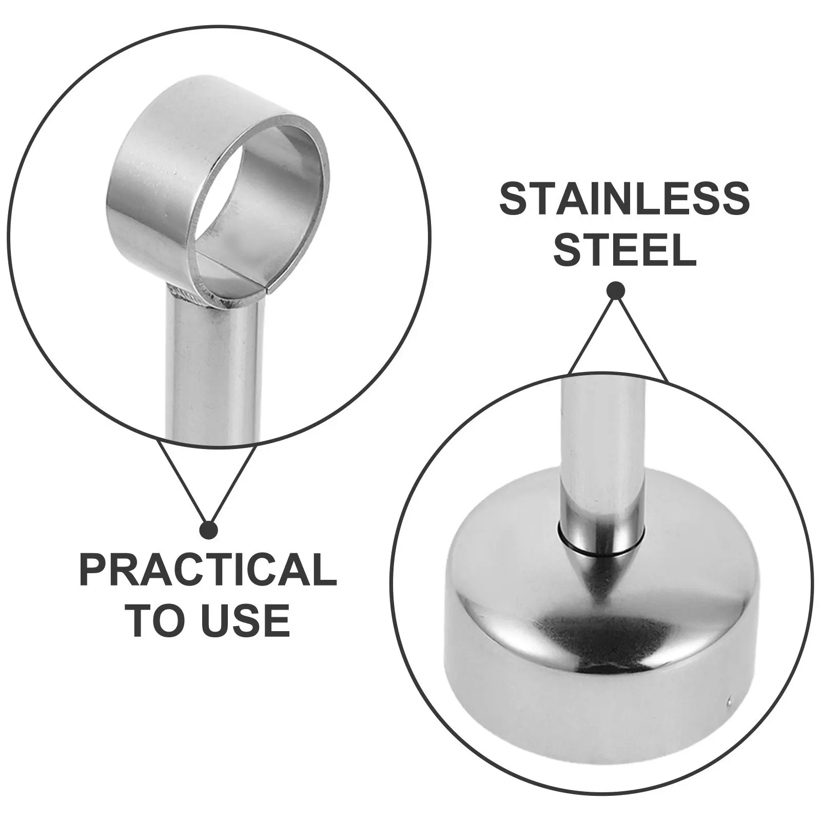 2Sets Stainless Steel Closet Rod Brackets Ceiling Mount Wardrobe Rail Holder Heavy Duty Clothes Drying Pole Support Closet Rod