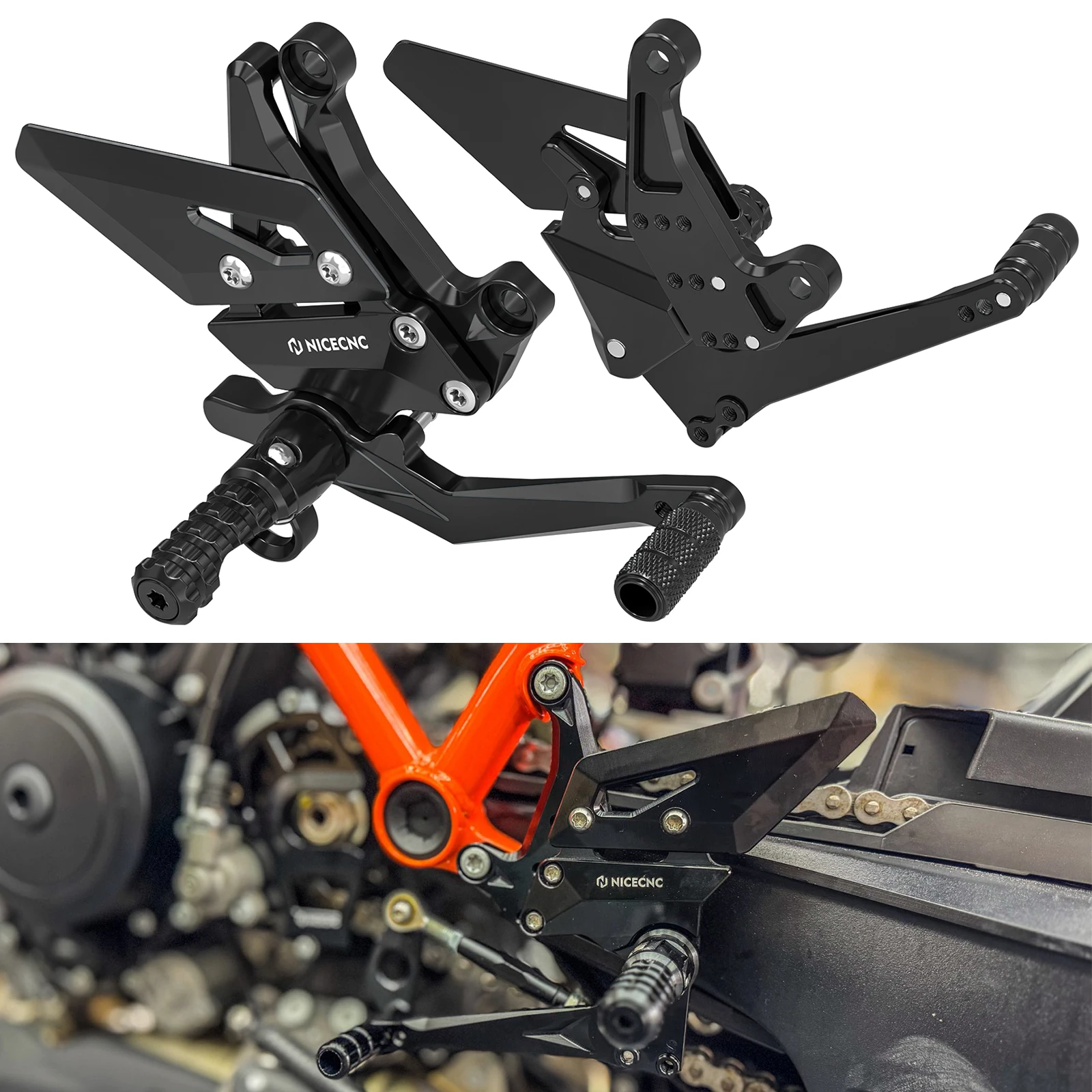 

Motorcycle Foot Control Shifter Footpegs Rearsets Rearset for KTM 1290 Super Duke R 2020–2024 1390 Super Duke R 2024–2025
