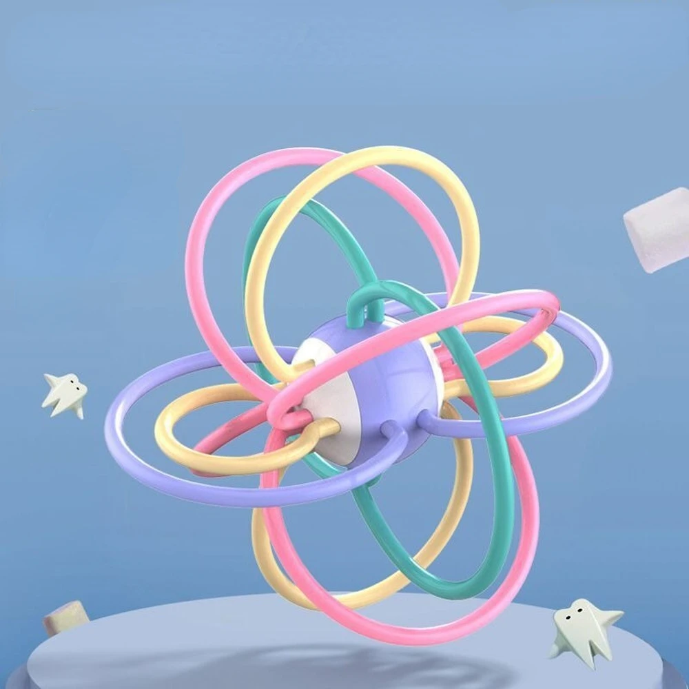 Jouet de hochets en caoutchouc souple pour bébé, cloche à main pour bébé, boule de préhension de fitness, jouets d'exercice de dessin animé pour enfants, jouets précoces