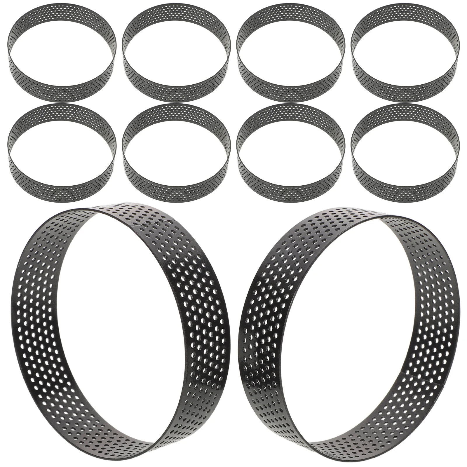 

10Pcs 3.14 Inch Round Perforated Pastry Molds Stainless Steel Mousse Cake Ring Baking Tools for Pastries Holiday Parties