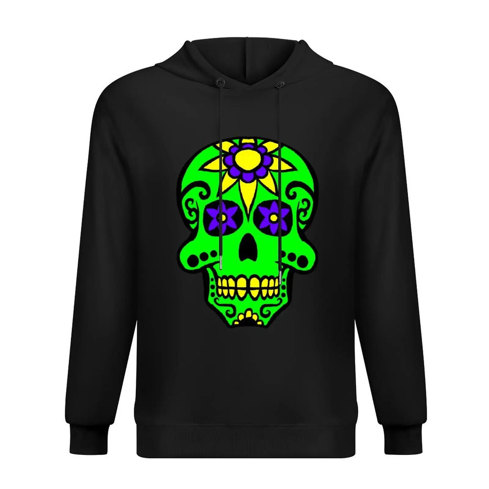 

Day of the Dead skull 2 green purple and yellow Hoodie autumn clothes korean clothes male clothes hoodies and sweatshirts new